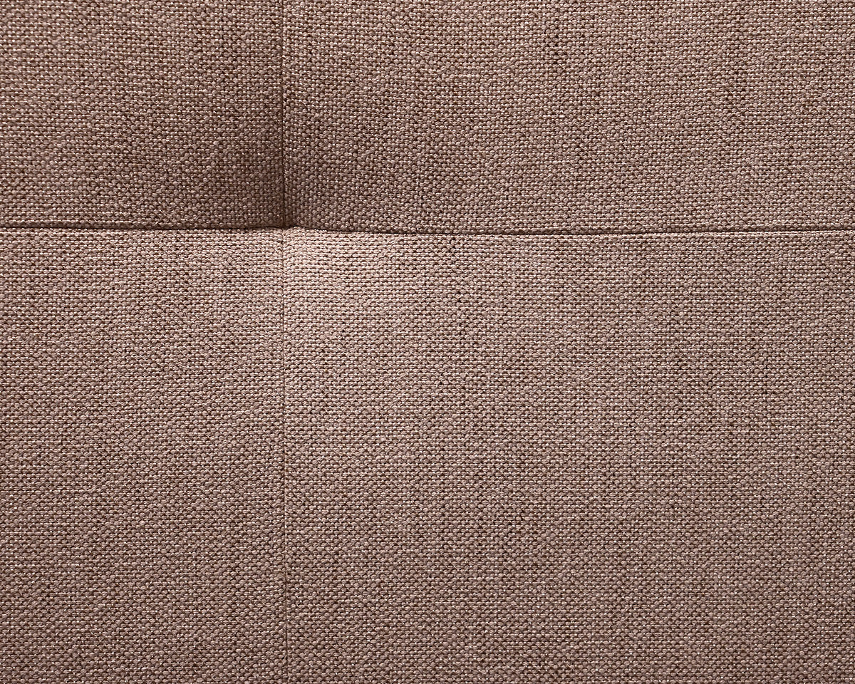 King Bed Upholstered in a Beige/Gold Woven Fabric. HB/LPFB/Rails/Metal Slats
