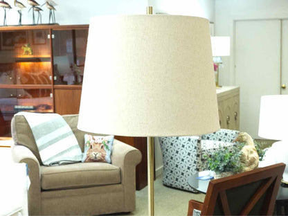 Mid-Century Modern Brass Tray Table Floor Lamp