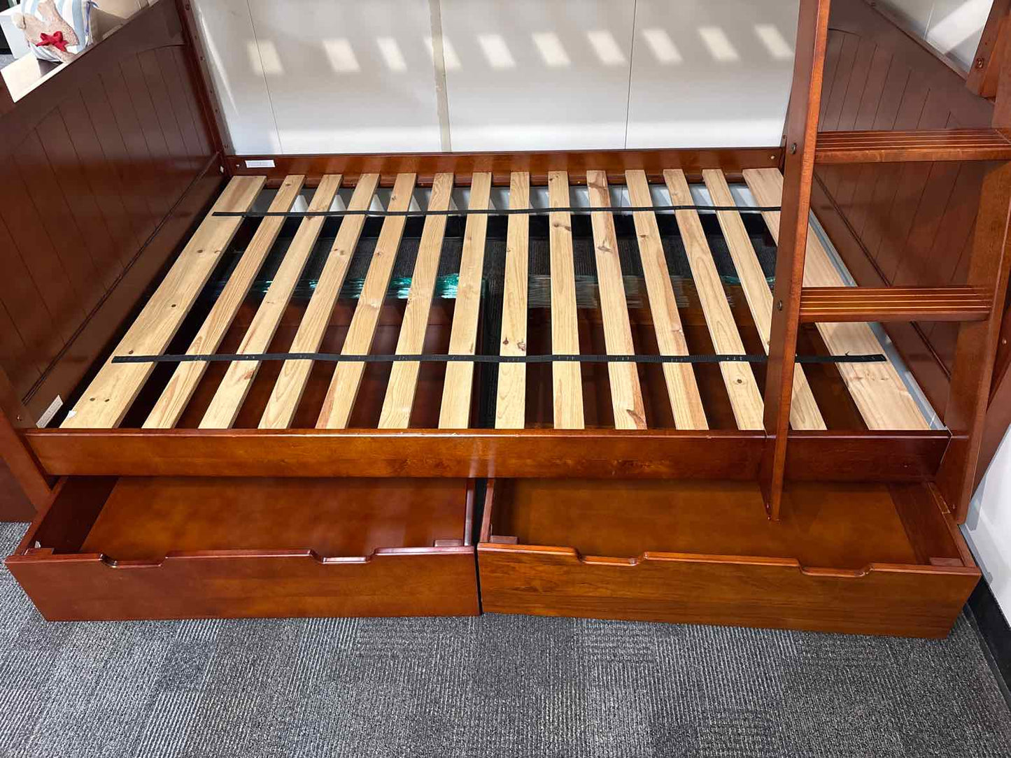 Cherry Wood Twin Over Full Bunkbed