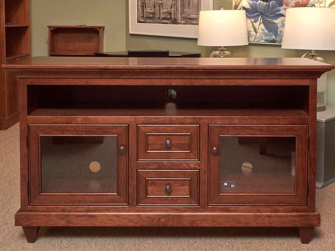 Kloter Farms Custom  Cherry 2 Glass Door 2 Drawers  Media Furniture