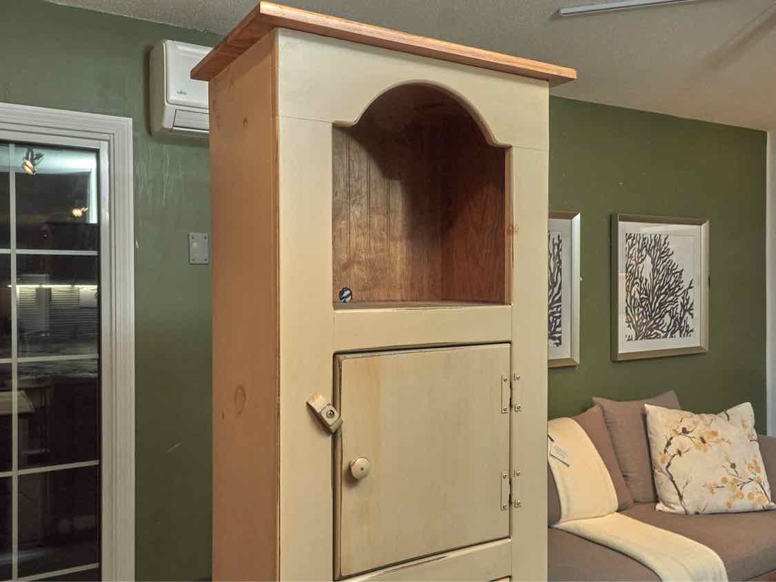 'Grandmother's Cupboard' In Taupe Finish 2 Door 3 Shelf  Display Cabinet