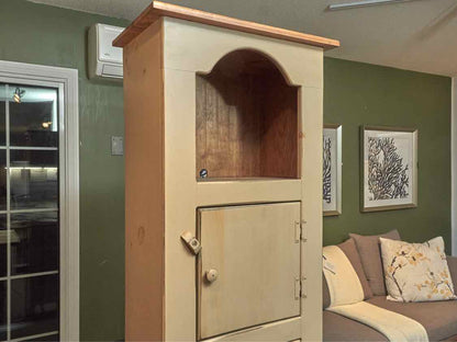 'Grandmother's Cupboard' In Taupe Finish 2 Door 3 Shelf  Display Cabinet