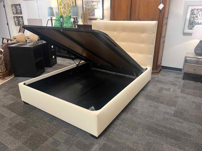 Mitchell Gold + Bob Williams Ivory Leather Queen Bed