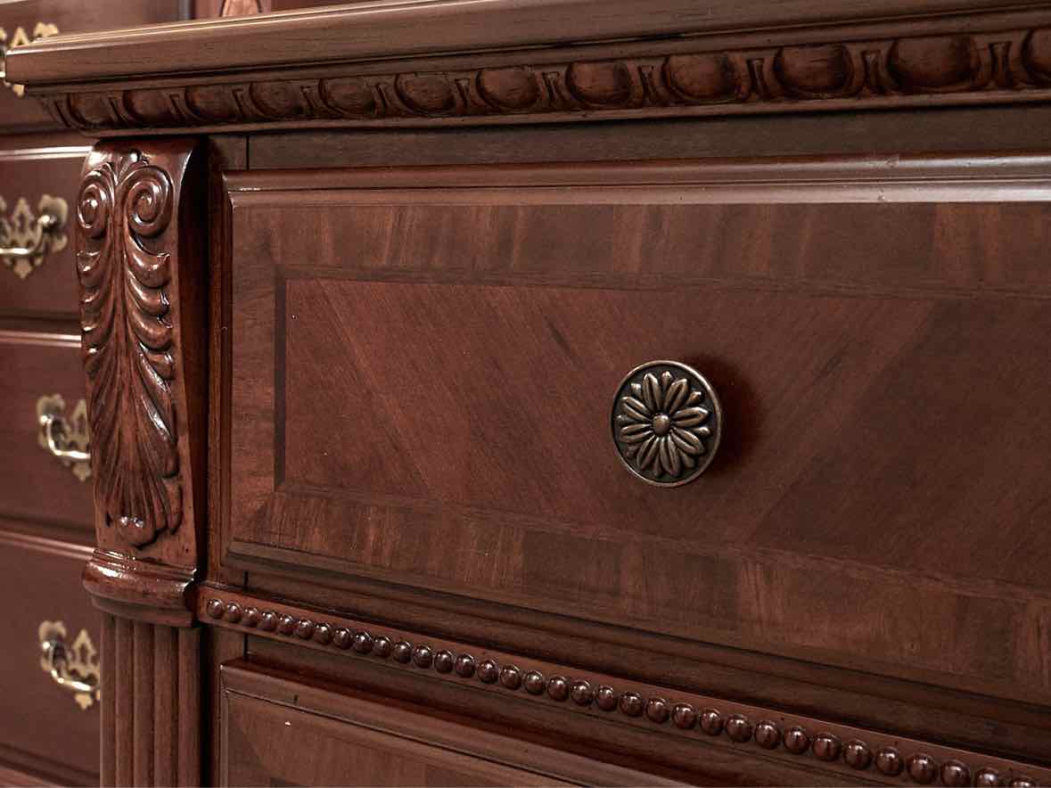 f Mahogany Finish 2 Drawer Nightstand