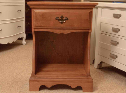 Maple 1 Drawer Nightstand with Open Storage