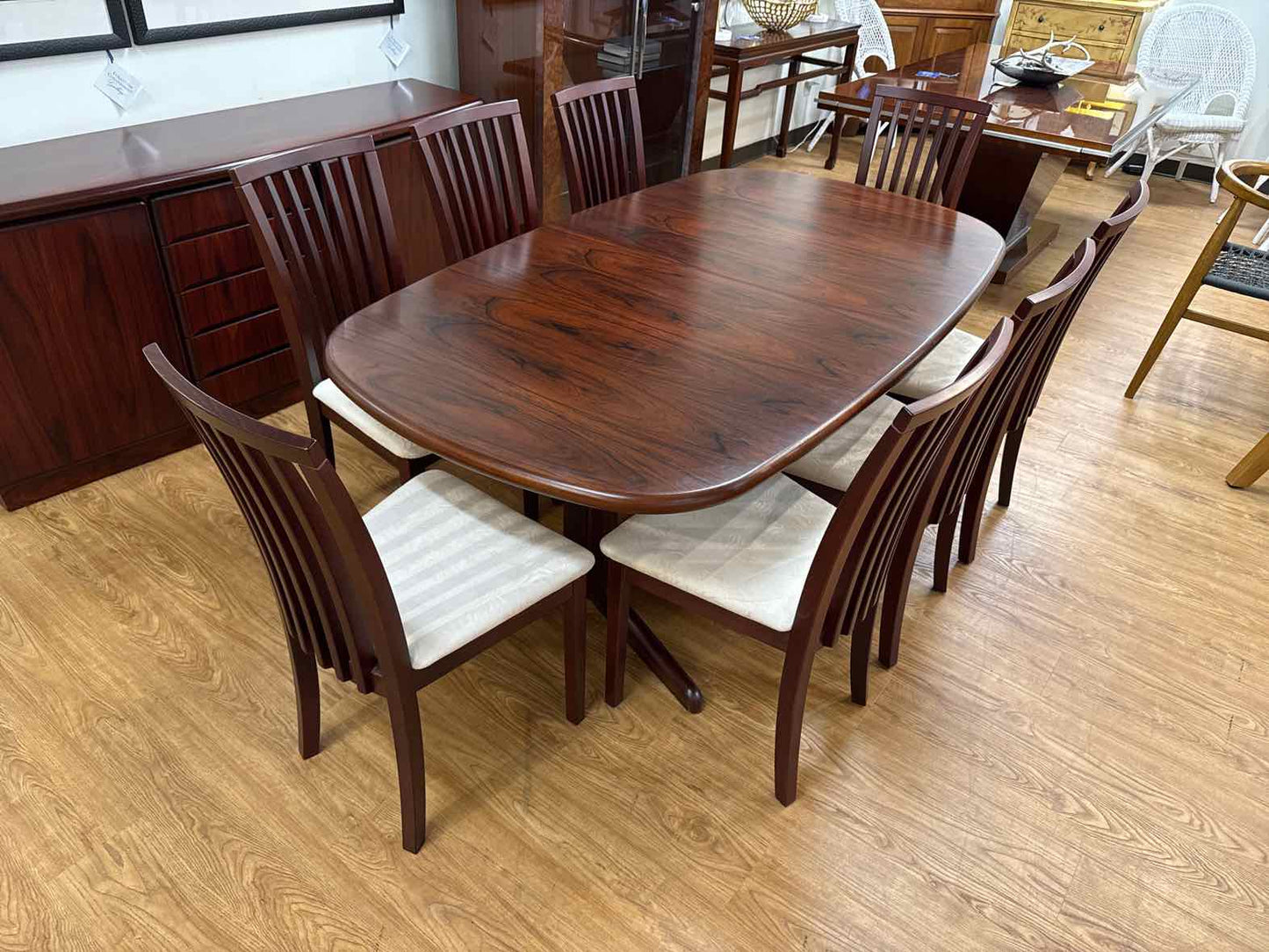Skovby Rosewood Dining Table & Set Of 8 Chairs