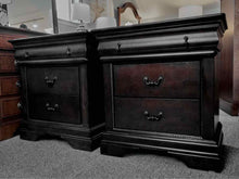 Pair of Dark Cherry Louis Phillipe Style Nightstands