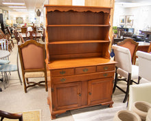 Rock Maple Colonial Hutch with Scallop Top