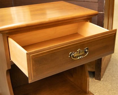 Maple 1 Drawer Nightstand with Open Storage