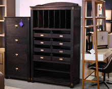Arhaus Telegraph Office Storage Cabinet in Ebony Finish with Brass Hardware