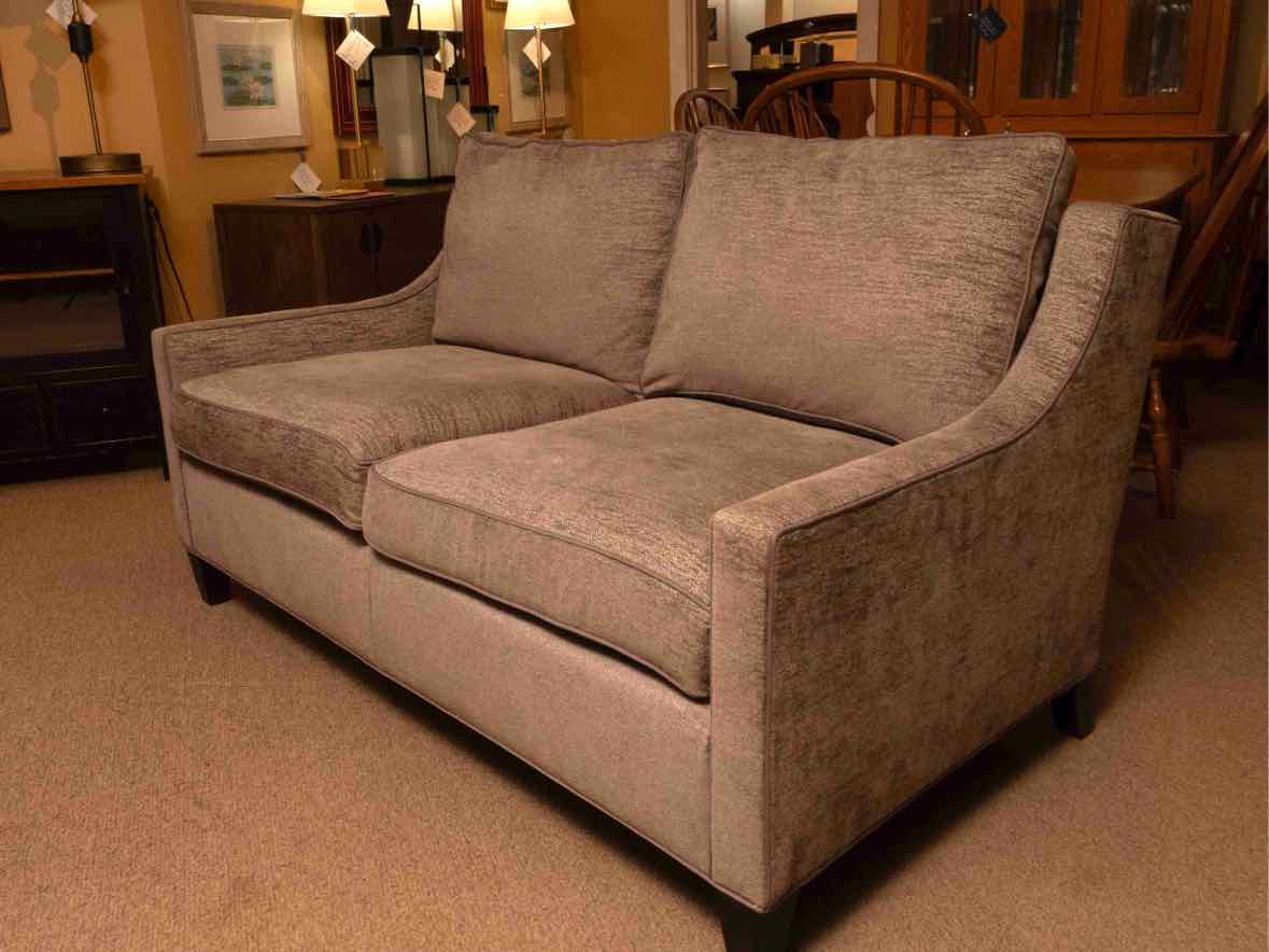 Highland House  Slope Arm Grey Fleck Upholstered Loveseat