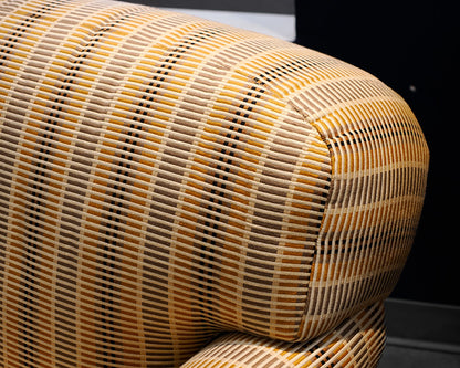 Gold and Black Striped Club Chair