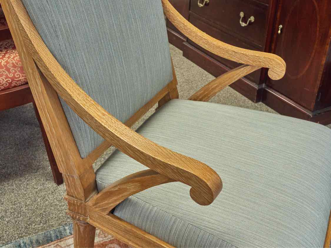 Pair of Rustic Oak Framed Arm Chairs