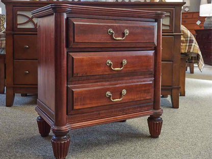 Cherry Bowfront Nightstand in Cinnamon Finish