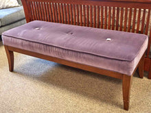 Cherry Bench with Purple Upholstery