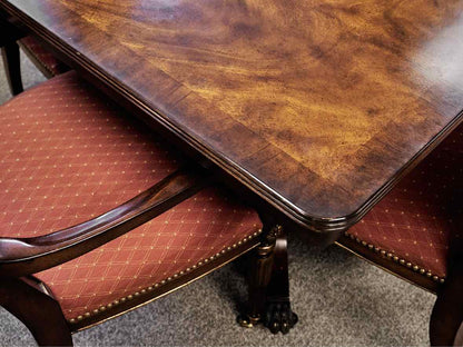Hickory & White Regency Style Mahogany Dining Table (w/Pads) & Set of 12 Chairs