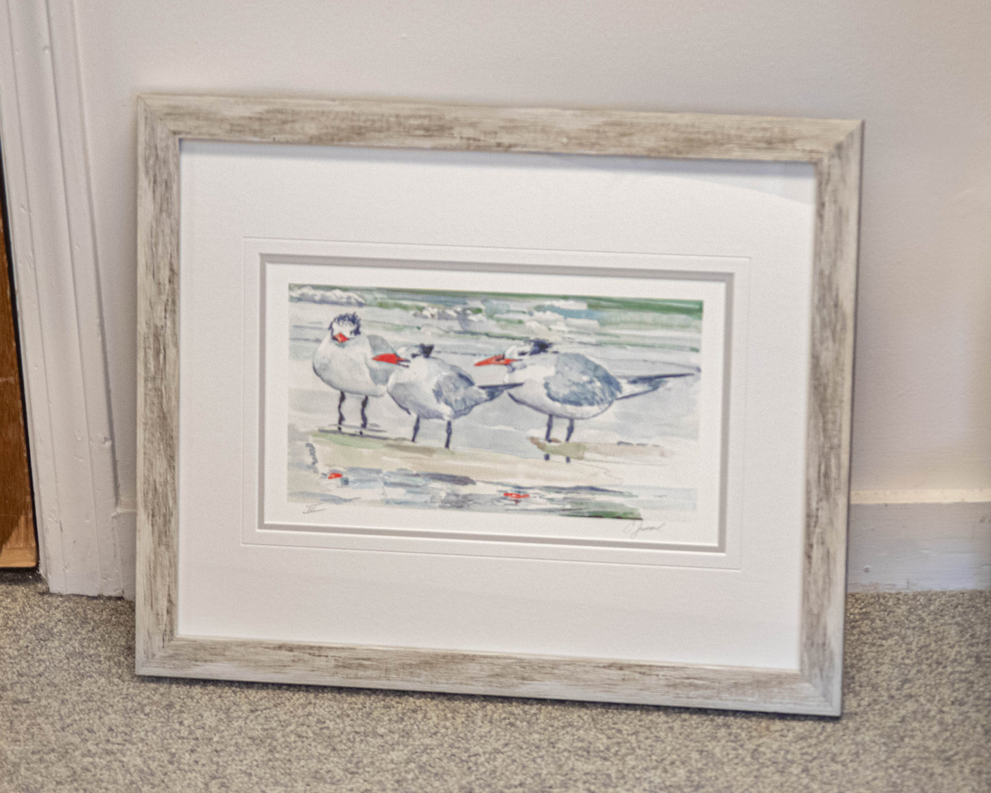 'Birds in the Surf 3' Framed Print