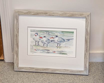'Birds in the Surf 3' Framed Print