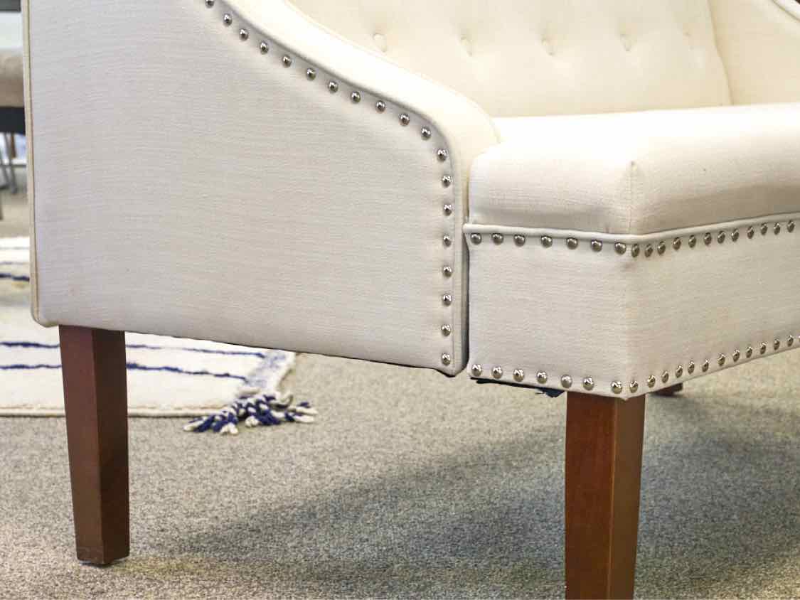 Banquette Light Beige Upholstered Bench