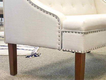Banquette Light Beige Upholstered Bench
