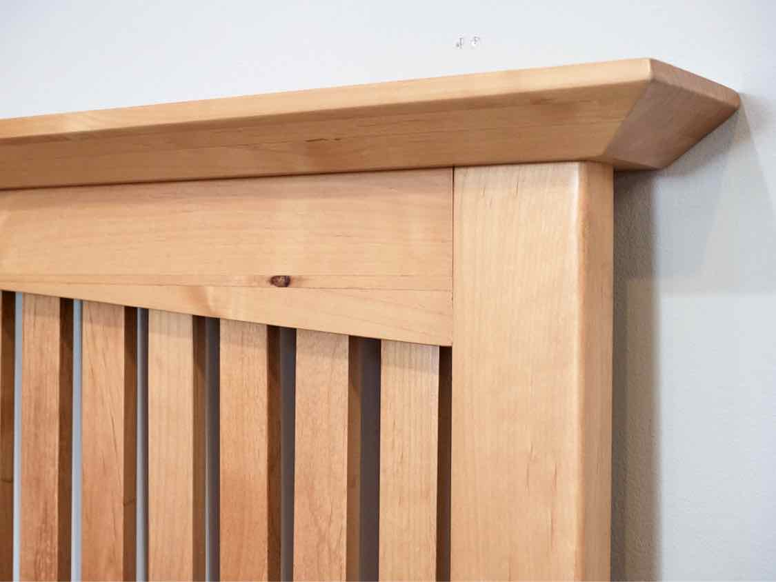 Maple Slat Queen Bed with Maple Wood Rails