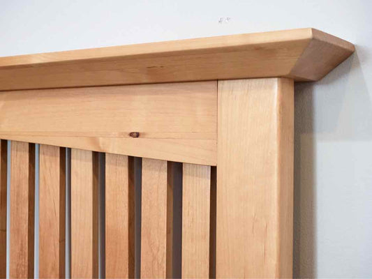 Maple Slat Queen Bed with Maple Wood Rails