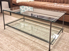 Crate & Barrel Metak & Glass Cocktail Table