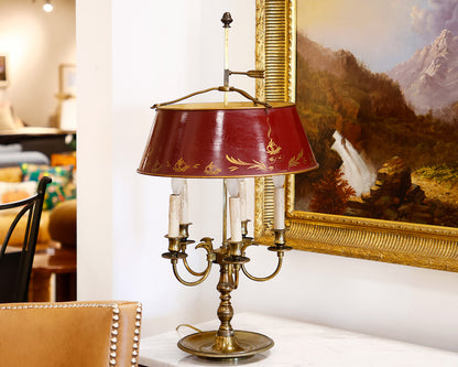 Antique Red and Gold Table Lamp