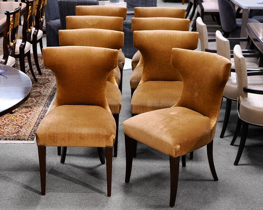 Set of 8 Velvet Dining Room Chairs