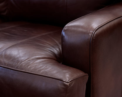 Ethan Allen Brown Leather 3-Piece Sectional