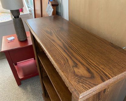 Oak Veneer 2 Adjustable Shelf  Bookcase