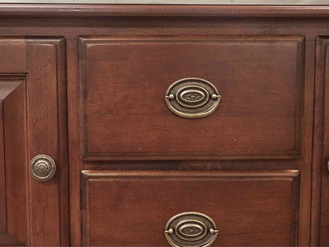 Nichols & Stone Cherry Server with Heirloom Finish & Brass Pulls