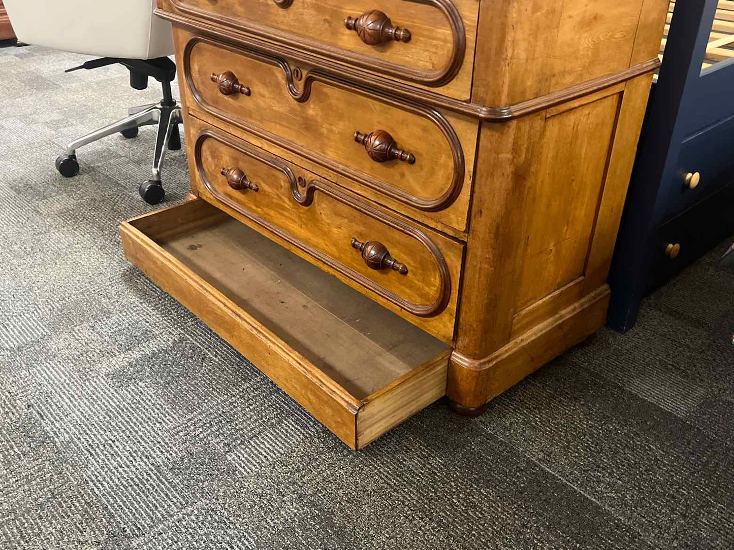 Antique Oak Acorn Chest