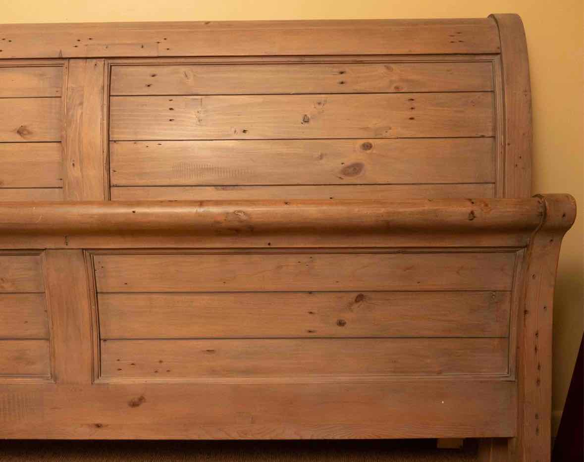 Four Hands Reclaimed Wood  King Sleigh Bed in Sundried Wheat Finish