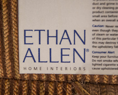 Ethan Allen Gold & Brown Stripe Upholstered Chair