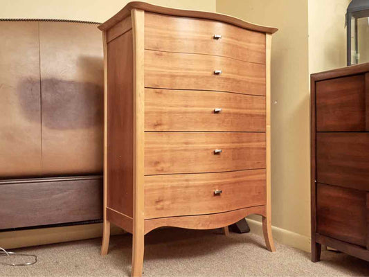 Maple 6 Drawer Chrome Knobs Chest