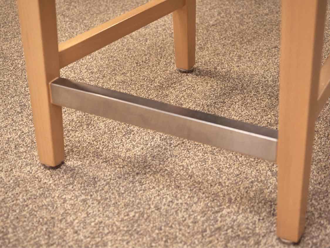 Set of Four Maple Counter Stools W/ Maple Faux Leather Seats