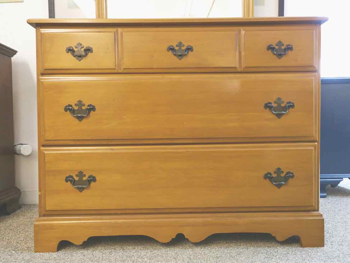 Sweat &amp; Company 3 Drawer Maple Chest with Mirror