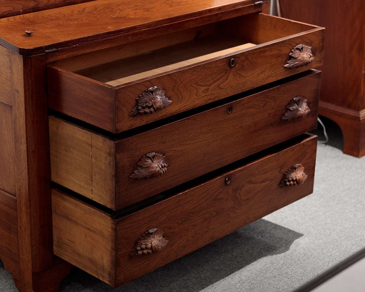 2 Piece Vintage Oak Secretary Desk