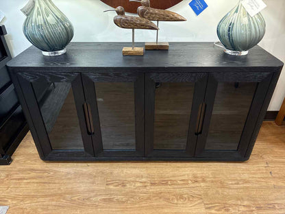 RH 'Cela' 4-Door Media Console in Ebony