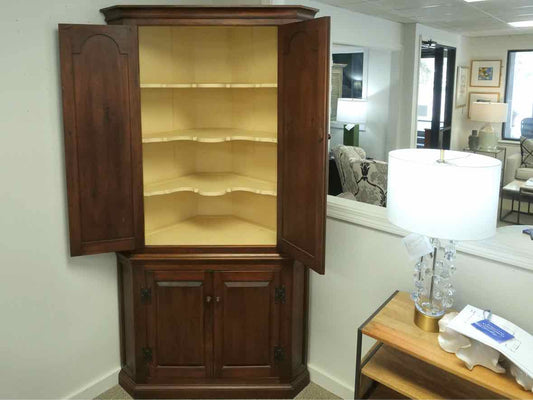 D.R. Dimes Solid Pine Benchmade Two Piece Corner Cabinet