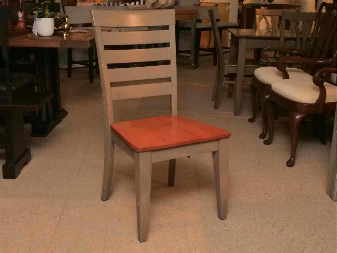 Set of 6 Canadel Slat Back Dining Chairs in Pecan Wash Finish