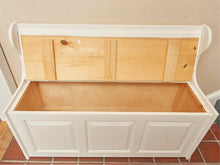 White Finish Storage Bench With Nautical Rope Theme Cushion & 2 Pillows