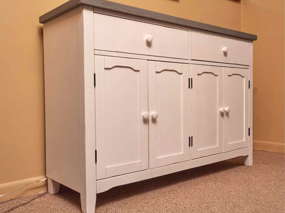 White Finish 4 Door Sideboard