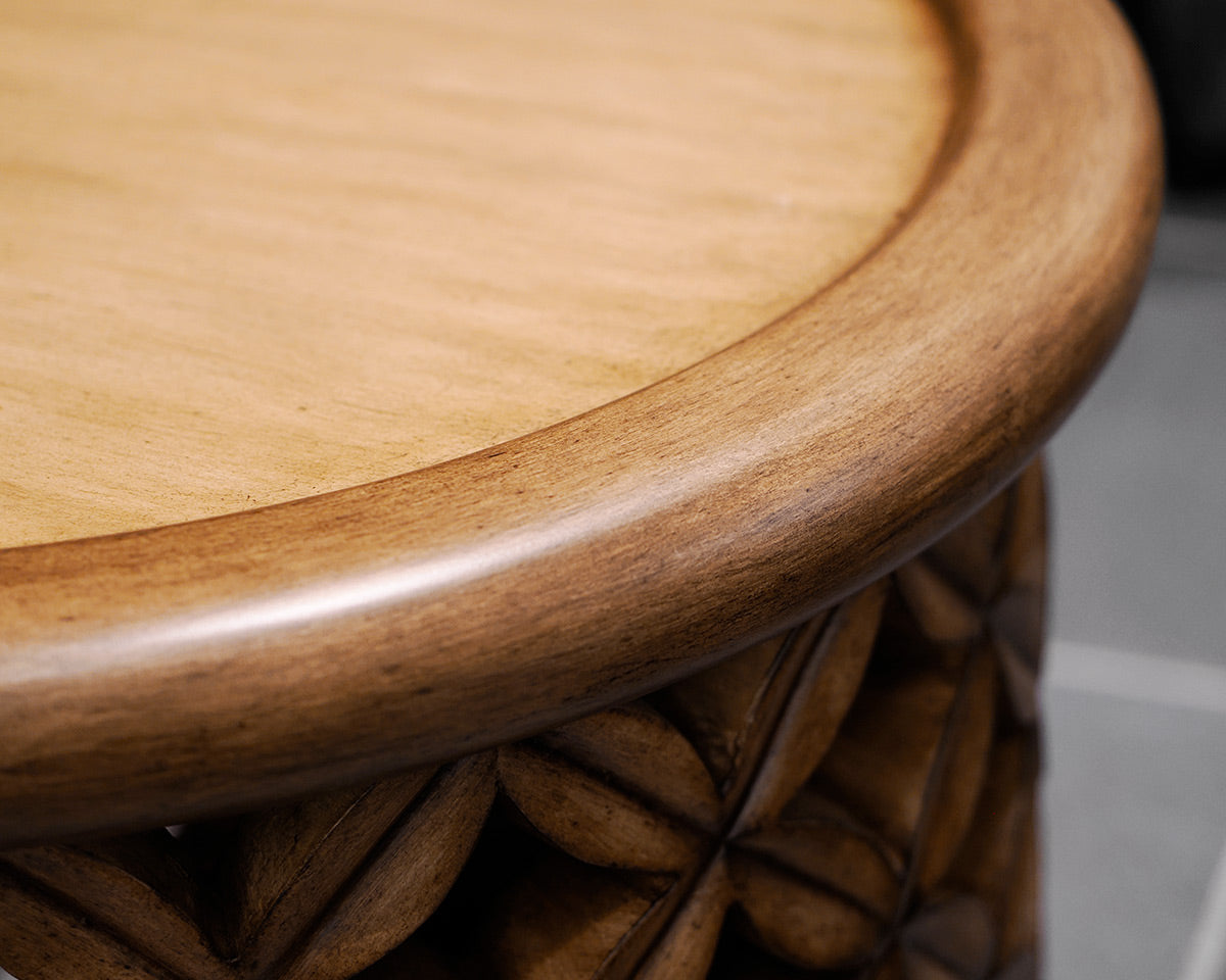 Pair of Serena & Lily Bamileke Resin Side Tables