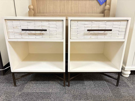West Elm Pair of Tile Front Nightstands