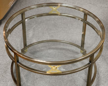 Round Chrome and Glass Coffee Table