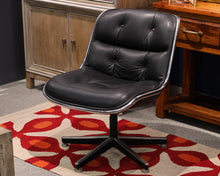 Vintage Leather Black Swivel Office Chair