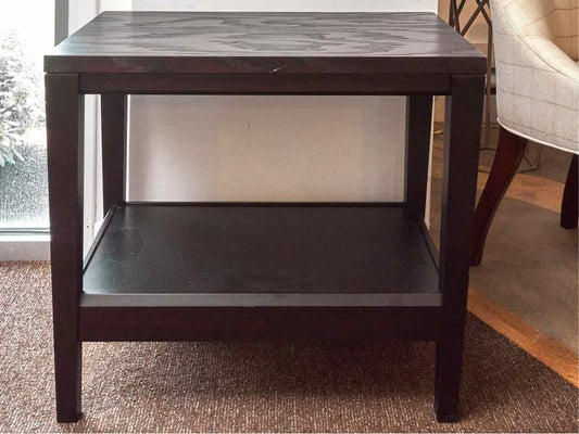 Crate & Barrel  Black Finish Lower Shelf Side Table