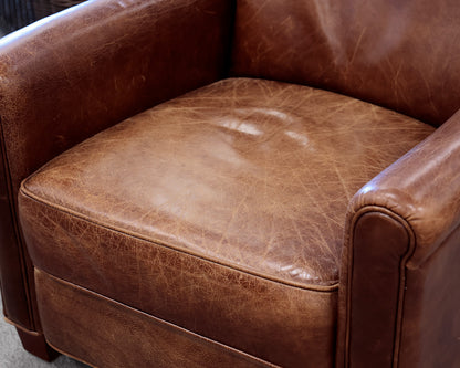 Pottery Barn Brown Leather Recliner